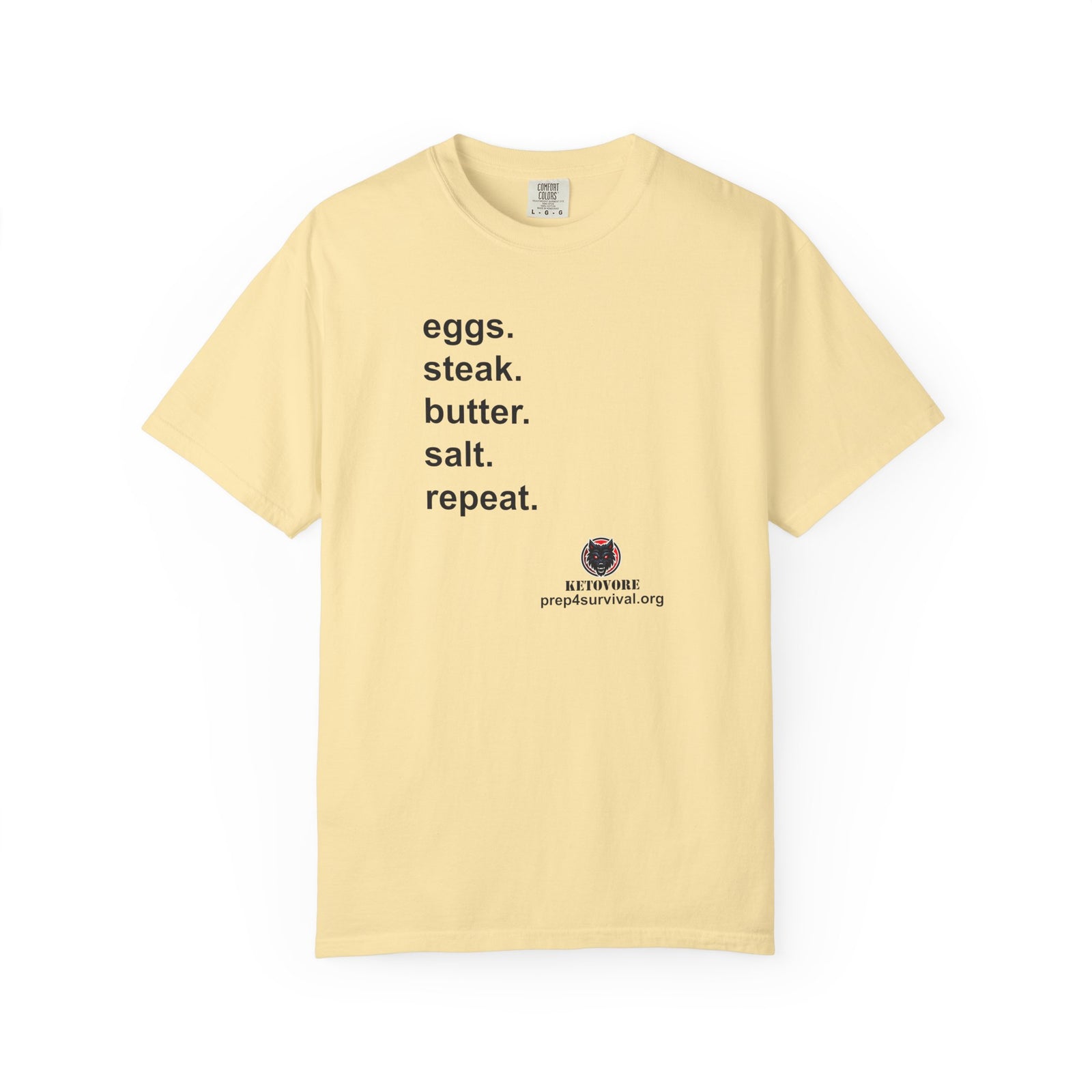 KetoVore: Eggs Steak Butter Salt Repeat Graphic T-Shirt