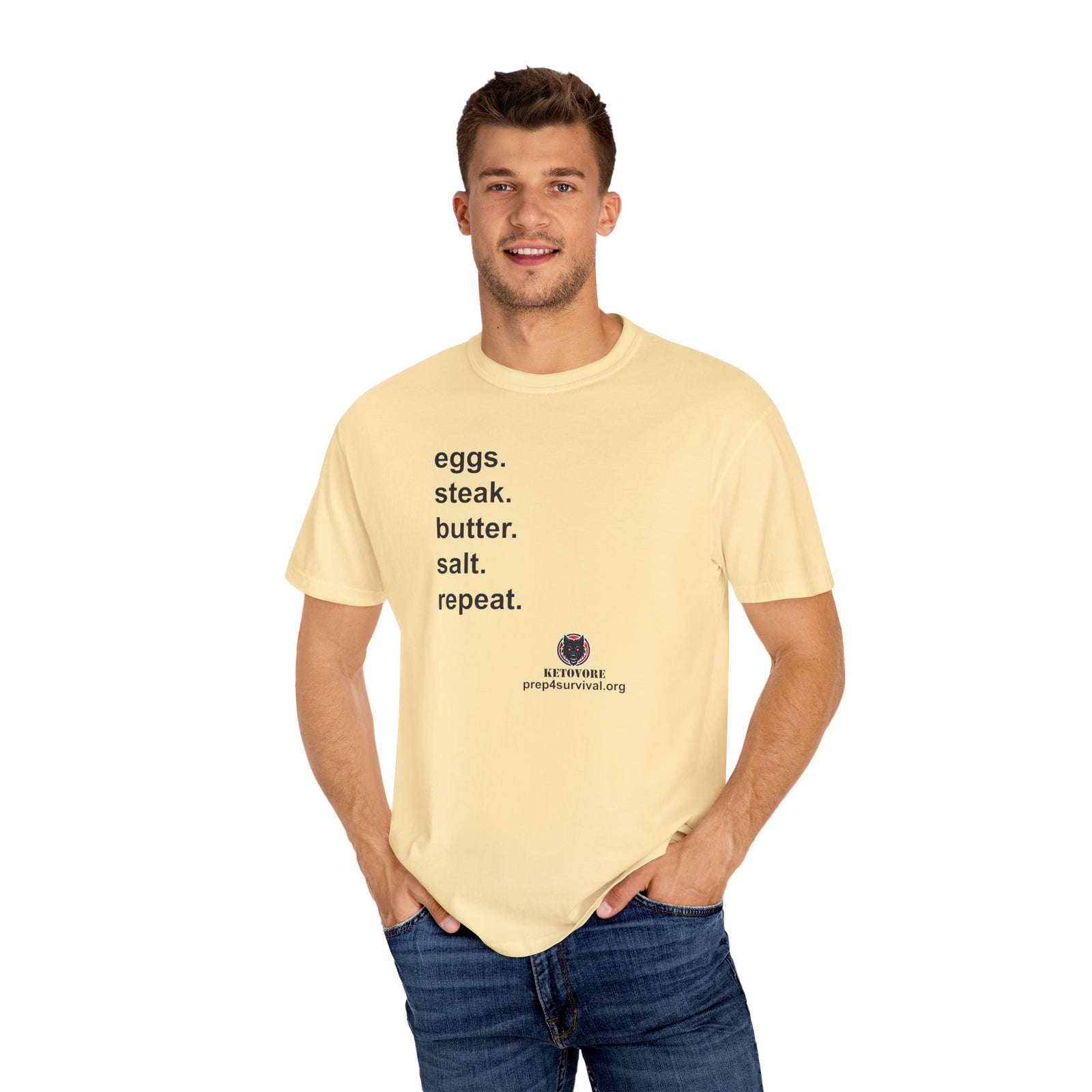 KetoVore: Eggs Steak Butter Salt Repeat Graphic T-Shirt