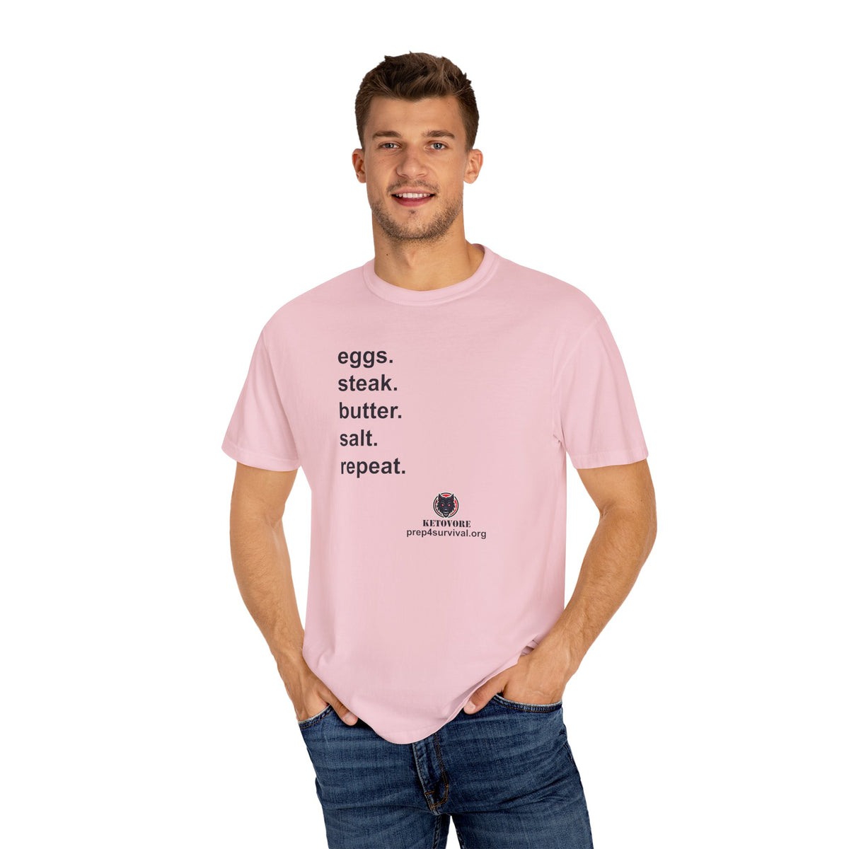 KetoVore: Eggs Steak Butter Salt Repeat Graphic T-Shirt