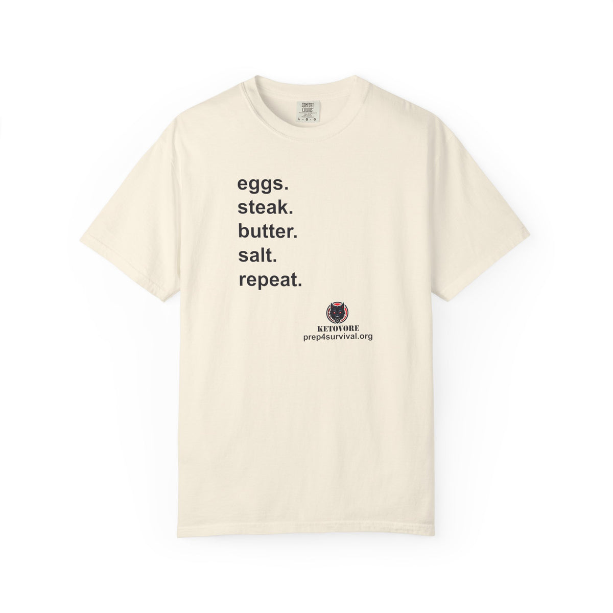 KetoVore: Eggs Steak Butter Salt Repeat Graphic T-Shirt