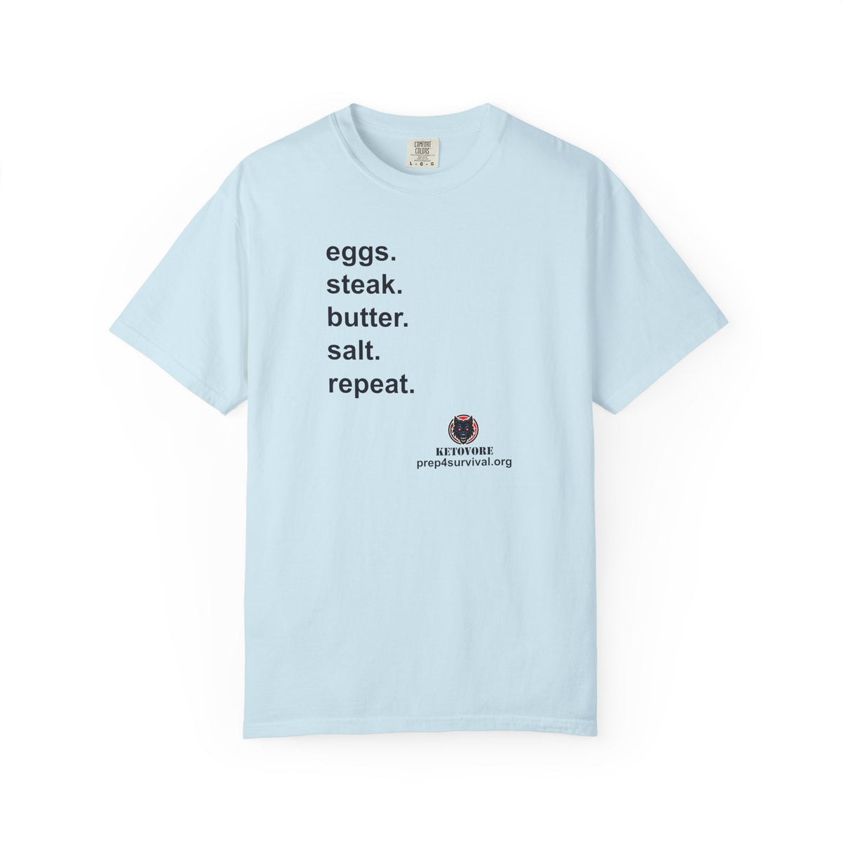 KetoVore: Eggs Steak Butter Salt Repeat Graphic T-Shirt