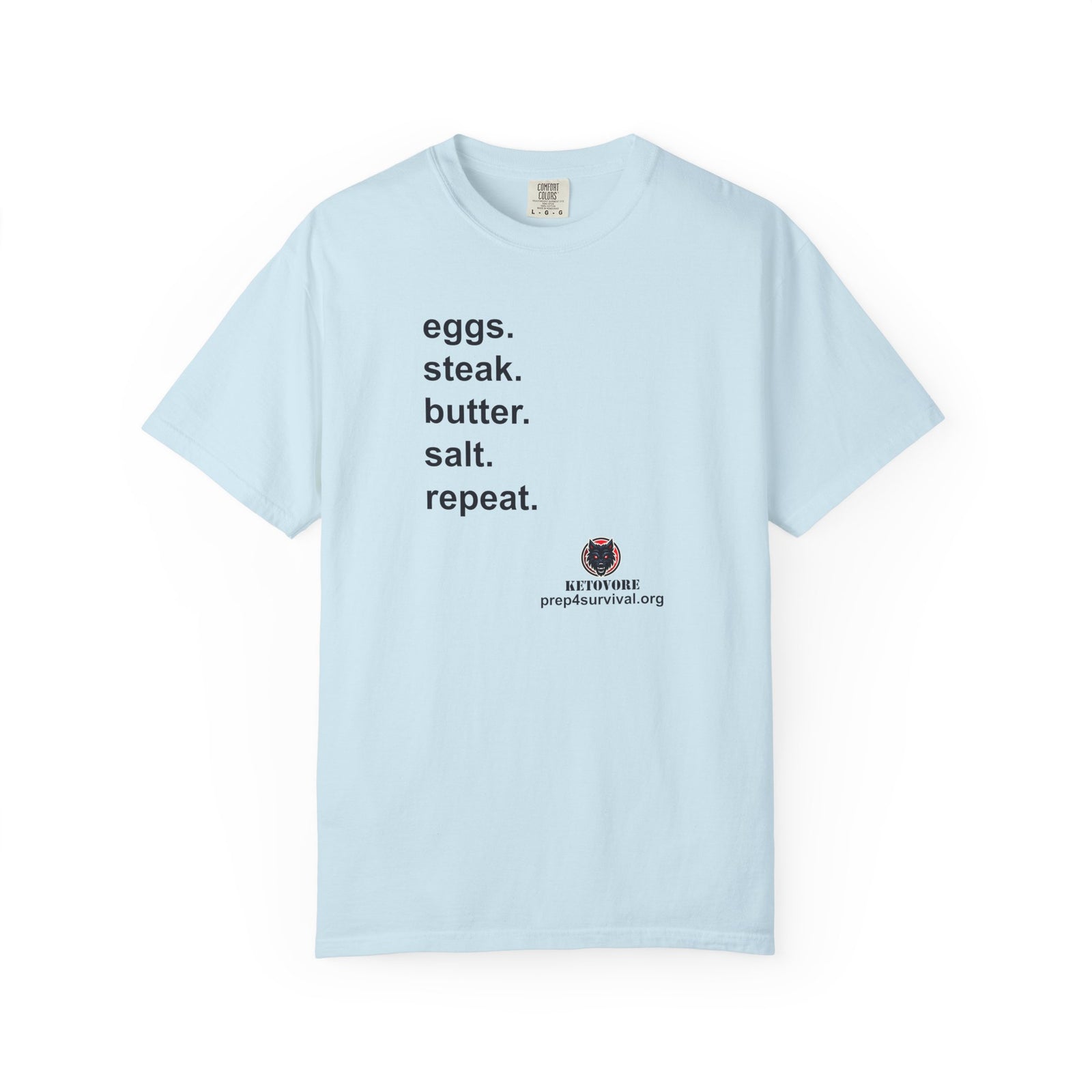 KetoVore: Eggs Steak Butter Salt Repeat Graphic T-Shirt