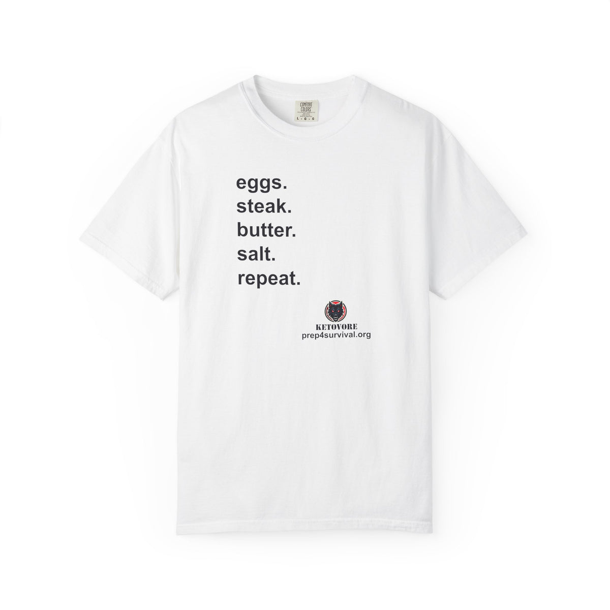 KetoVore: Eggs Steak Butter Salt Repeat Graphic T-Shirt