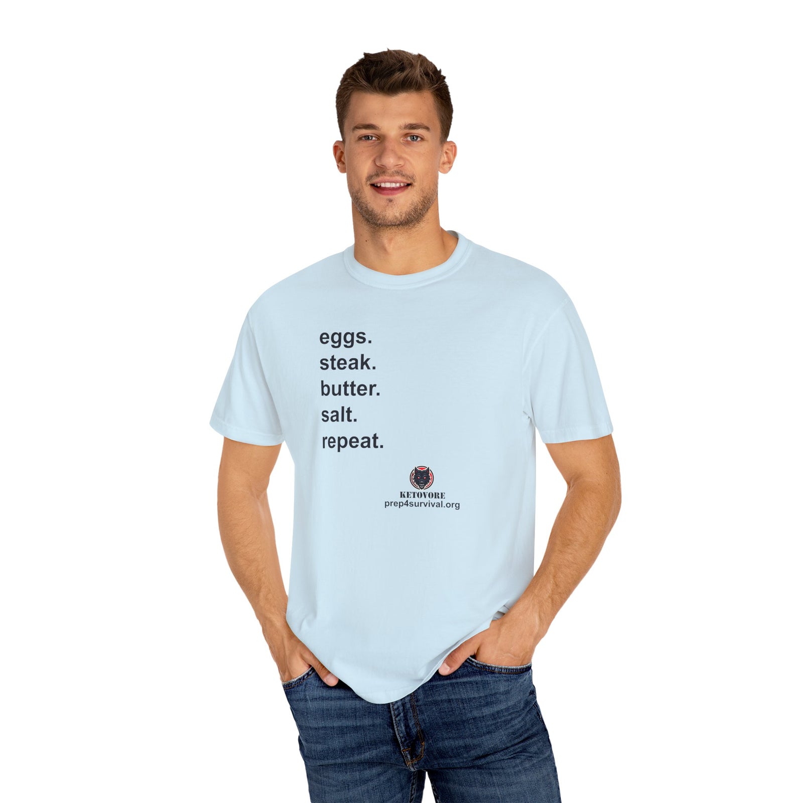 KetoVore: Eggs Steak Butter Salt Repeat Graphic T-Shirt