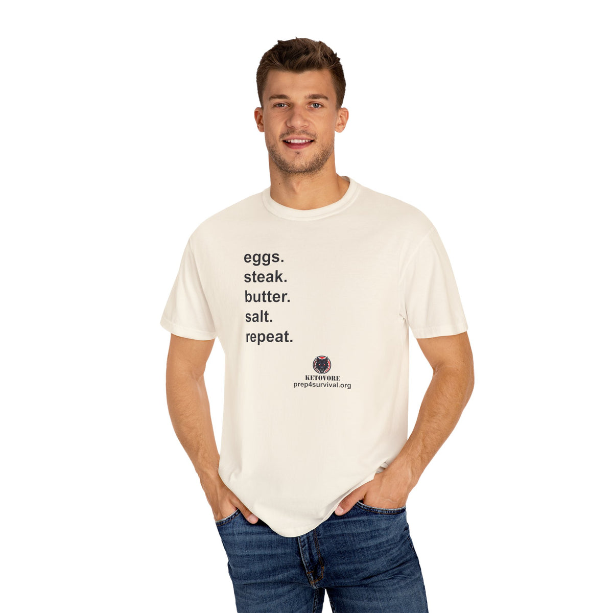 KetoVore: Eggs Steak Butter Salt Repeat Graphic T-Shirt