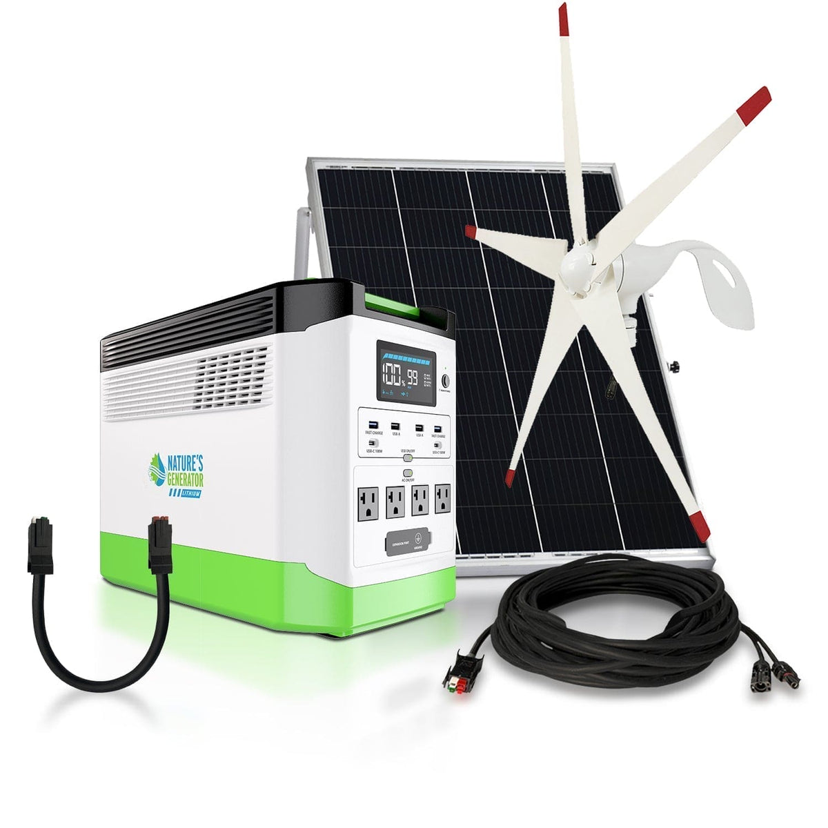 Nature&#39;s Generator Lithium 1800 Solar and Wind Generator