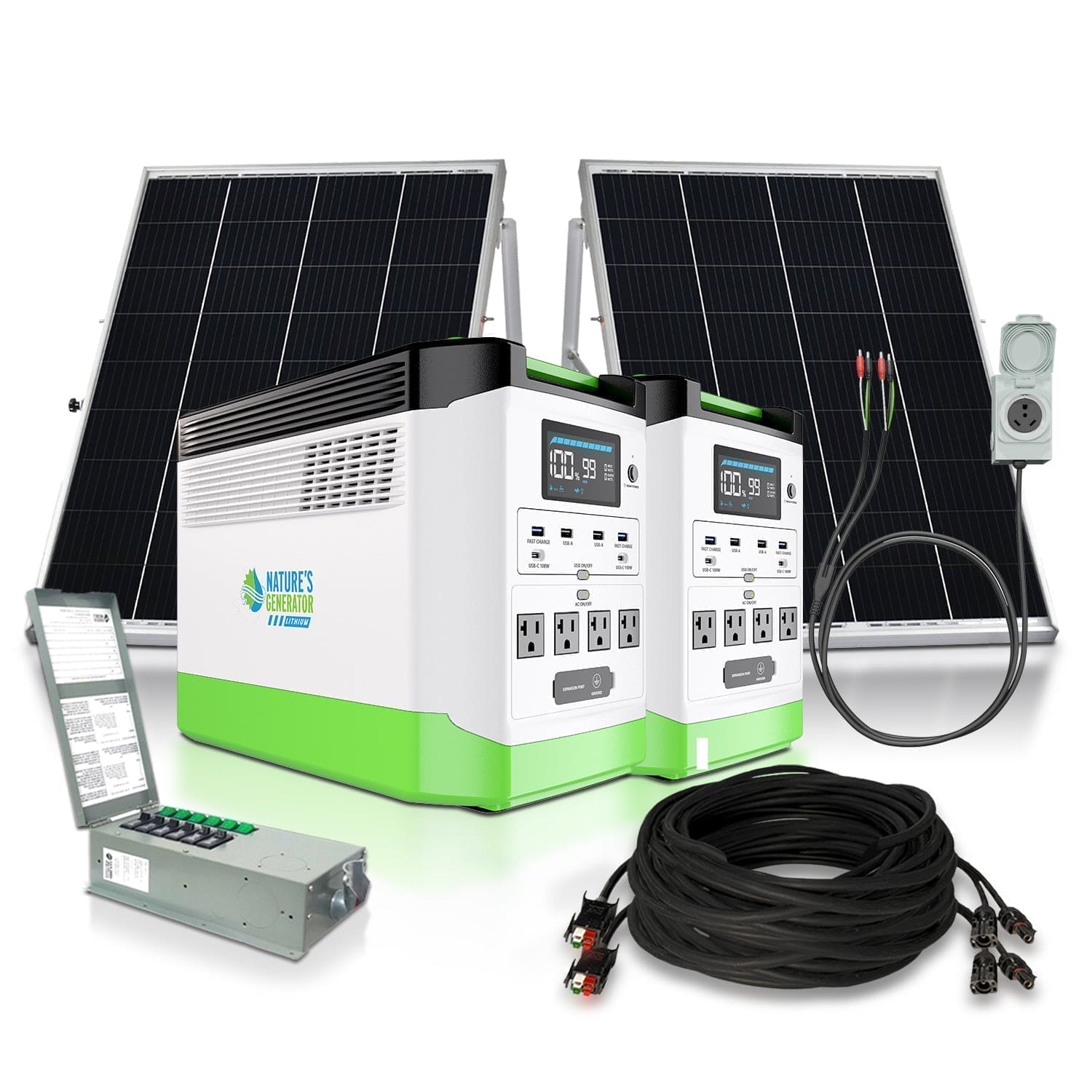 Nature's Generator Lithium 1800 Solar Generator and Transfer Switch